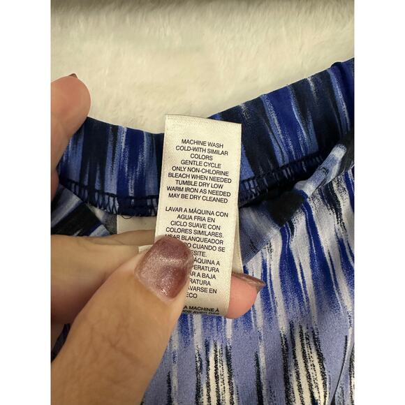 Chico's Palazzo Pants 2 Large Zig Zag Festival Flowy Comfy - Picture 4 of 7